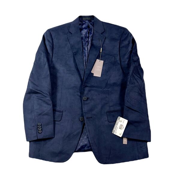Michael Kors Faux Suede Sport Coat Mens 41R 41 Navy‎ Blue Classic Fit Nee$295 - Picture 1 of 12